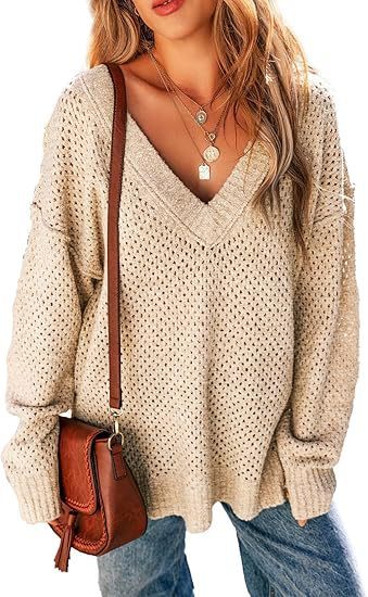 Women's V-neck Pullover Long-sleeved Street Top
