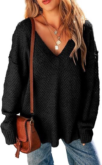 Women's V-neck Pullover Long-sleeved Street Top