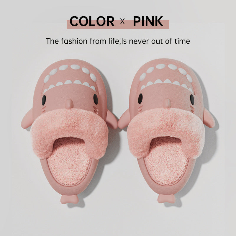 Hausschuhe Shark Abnehmbare Warme Fuzzy Hausschuhe Schlafzimmer Haus Schuhe Frauen