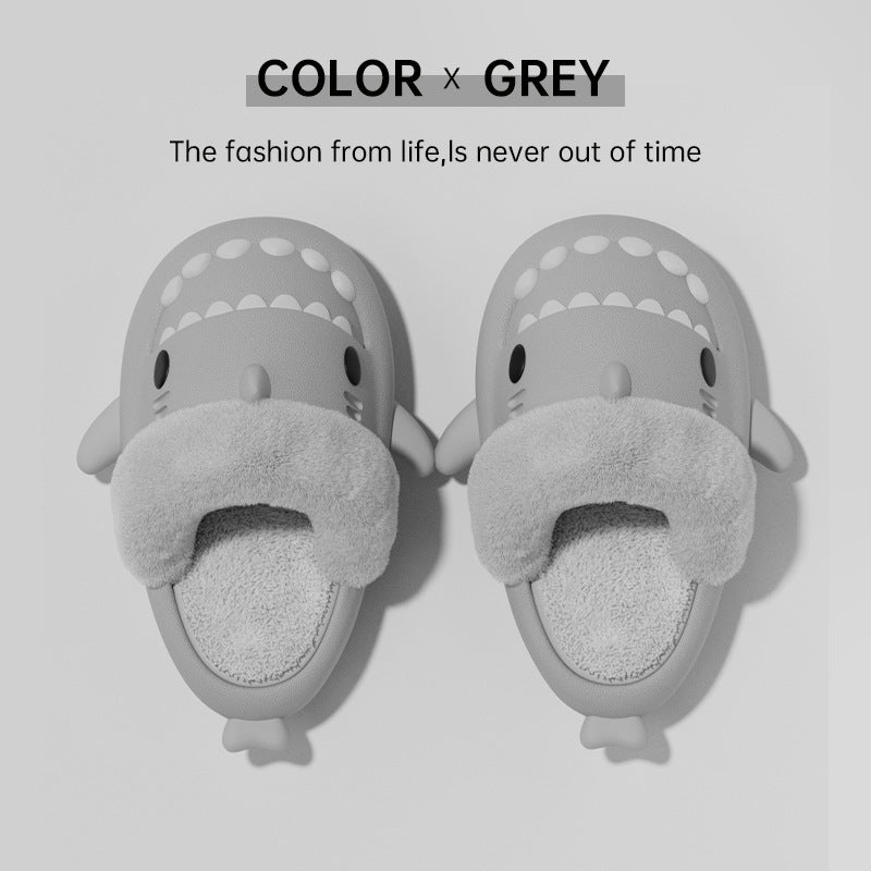 Hausschuhe Shark Abnehmbare Warme Fuzzy Hausschuhe Schlafzimmer Haus Schuhe Frauen