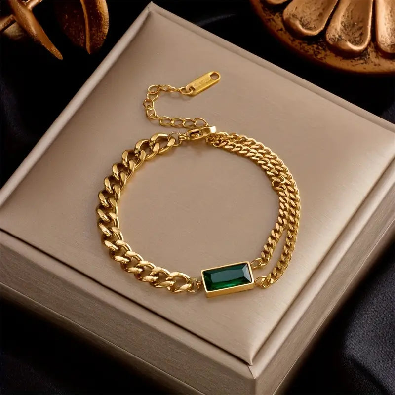 Armband Aus Edelstahl, 18 Karat vergoldet