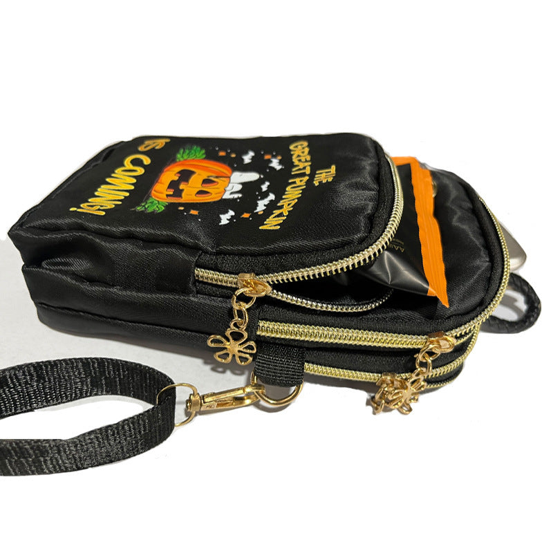 Halloween-Kürbis-Muster-Handy tasche Münz brieftasche niedliche Mini-Umhängetaschen für Kinder Frauen