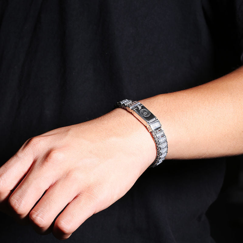 HX handgemachte kreative glückliche buddhistische Schrift Armbänder Männer drehen Perlen Retro Sechs-Zeichen-Mantra personalisierte Accessoires