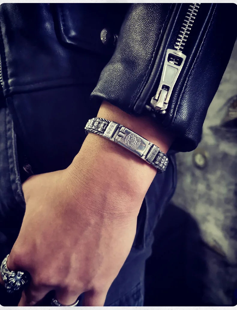 HX handgemachte kreative glückliche buddhistische Schrift Armbänder Männer drehen Perlen Retro Sechs-Zeichen-Mantra personalisierte Accessoires