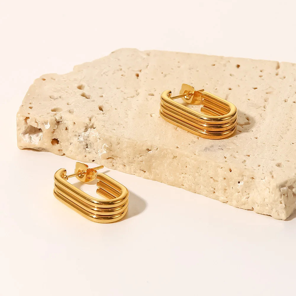 Ohrringe aus Edelstahl,18 Karat vergoldet