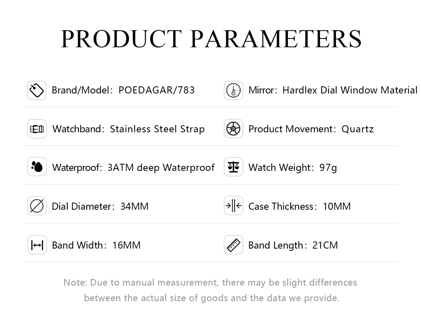 POEDAGAR Luxusuhr für Frauen Wasserdichte Edelstahl Quarz Damenuhr Hochwertige Damenuhren Elegante weibliche Uhr