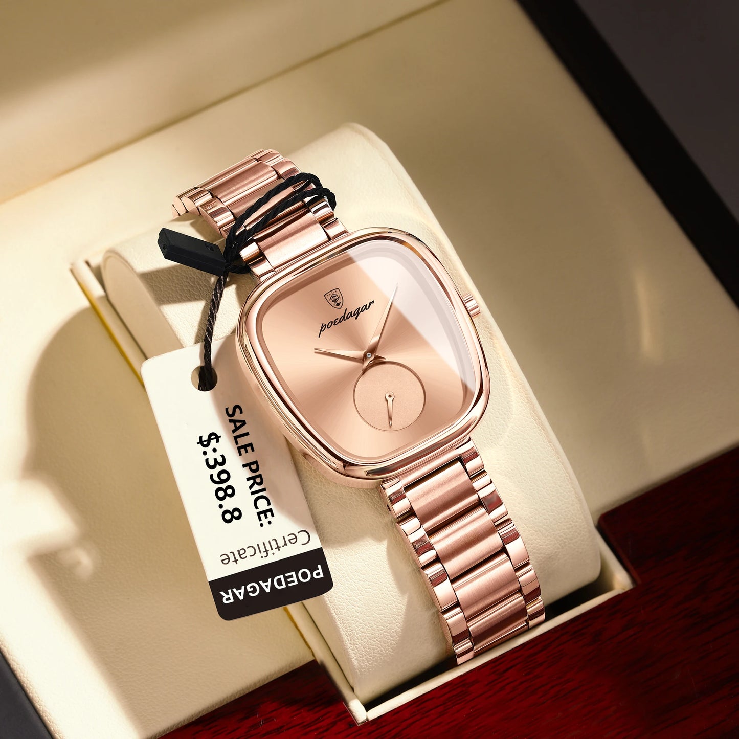 POEDAGAR Luxusuhr für Frauen Wasserdichte Edelstahl Quarz Damenuhr Hochwertige Damenuhren Elegante weibliche Uhr