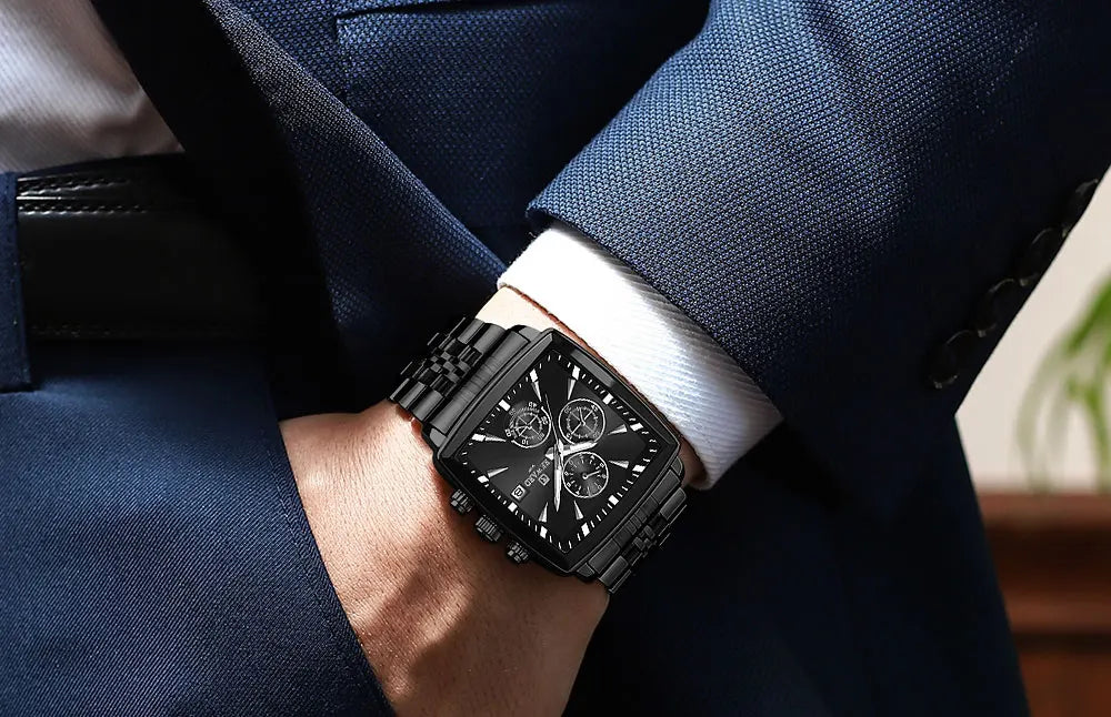 REWARD VIP Herrenuhren Wasserdichte Leuchtende Sportuhren für Mann Edelstahl Armbanduhr Chronograph Datum Stoppuhr