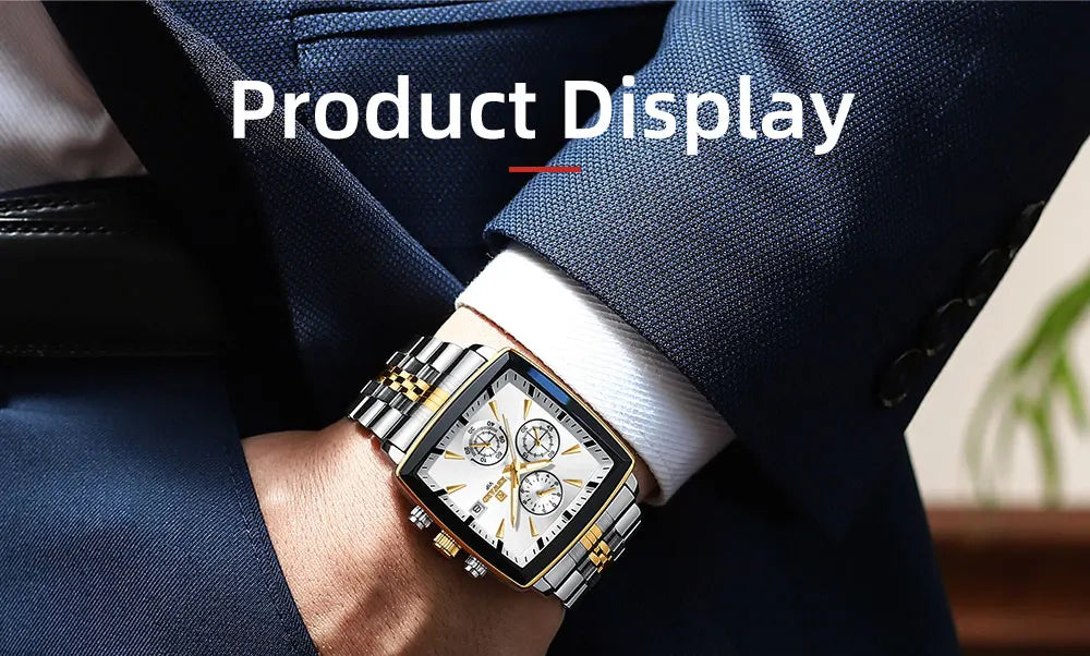 REWARD VIP Herrenuhren Wasserdichte Leuchtende Sportuhren für Mann Edelstahl Armbanduhr Chronograph Datum Stoppuhr