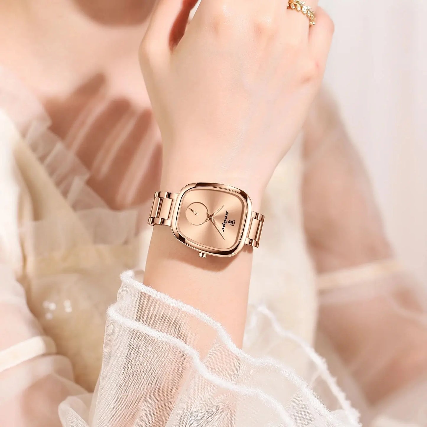 POEDAGAR Luxusuhr für Frauen Wasserdichte Edelstahl Quarz Damenuhr Hochwertige Damenuhren Elegante weibliche Uhr