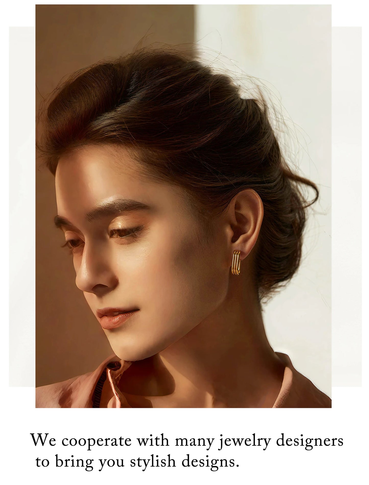 Ohrringe aus Edelstahl,18 Karat vergoldet