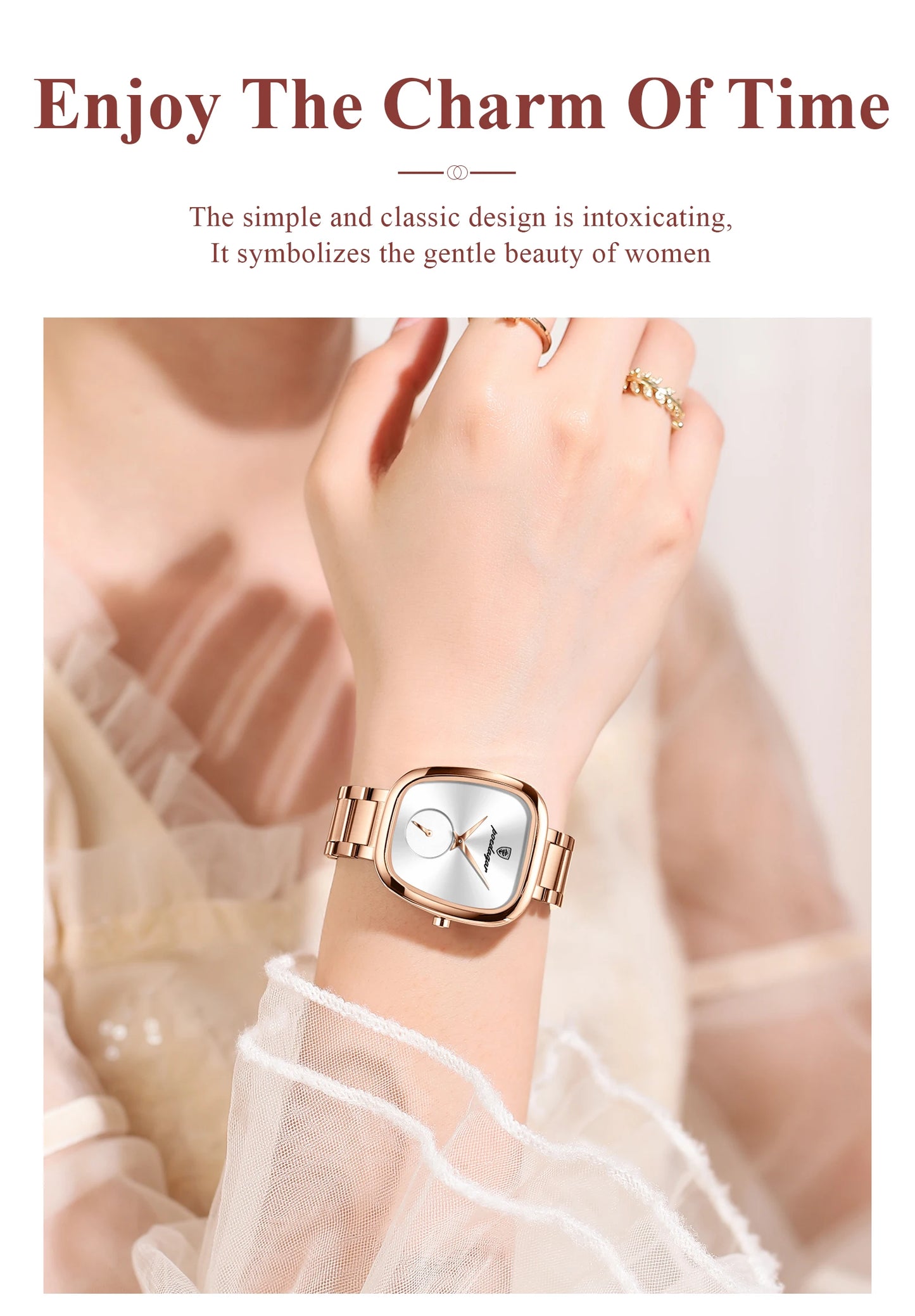 POEDAGAR Luxusuhr für Frauen Wasserdichte Edelstahl Quarz Damenuhr Hochwertige Damenuhren Elegante weibliche Uhr