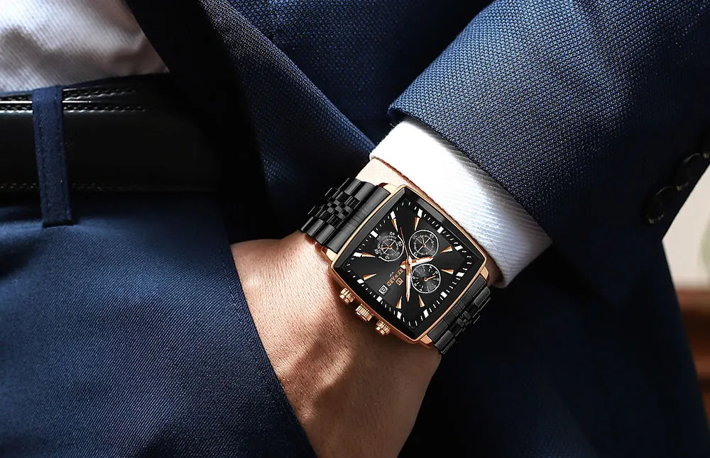 REWARD VIP Herrenuhren Wasserdichte Leuchtende Sportuhren für Mann Edelstahl Armbanduhr Chronograph Datum Stoppuhr