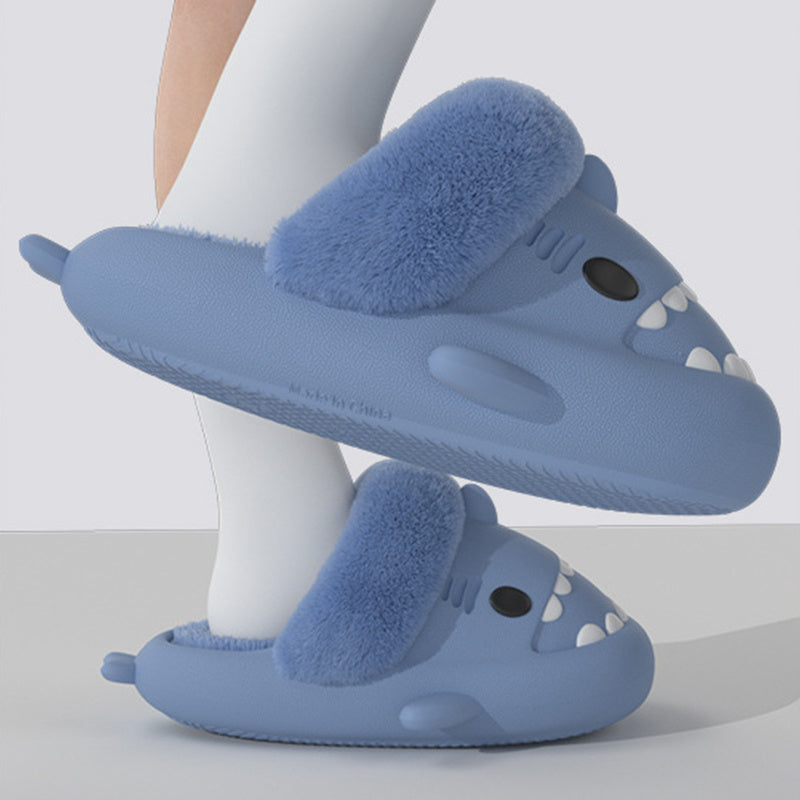 Hausschuhe Shark Abnehmbare Warme Fuzzy Hausschuhe Schlafzimmer Haus Schuhe Frauen
