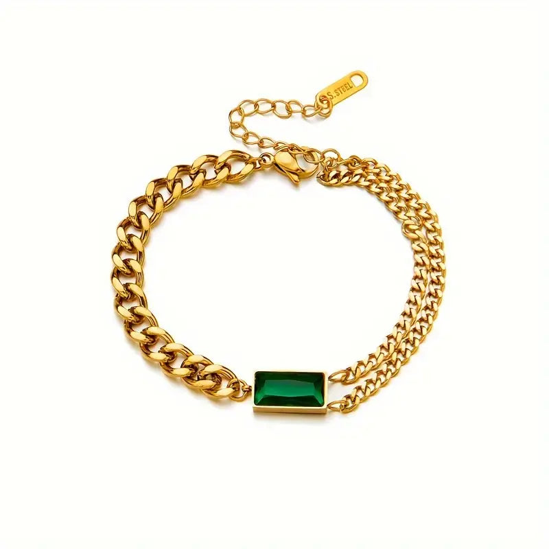 Armband Aus Edelstahl, 18 Karat vergoldet