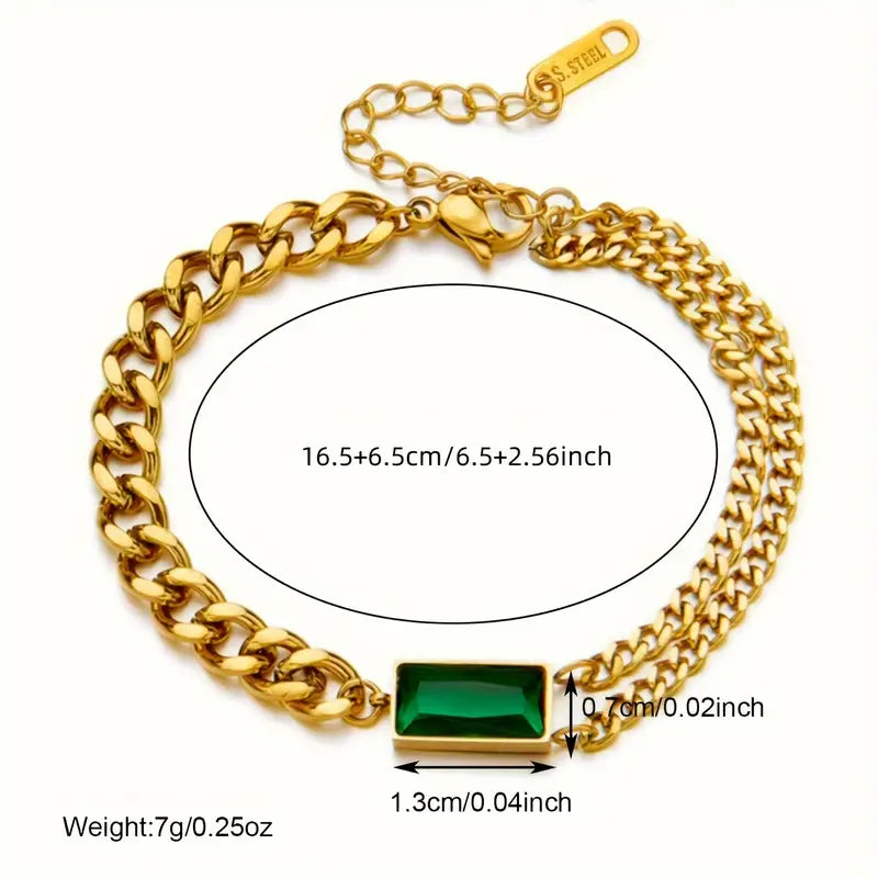 Armband Aus Edelstahl, 18 Karat vergoldet
