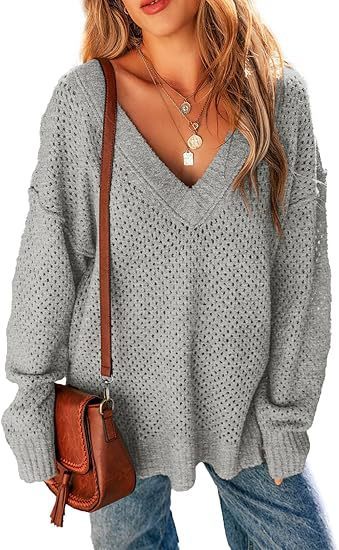 Women's V-neck Pullover Long-sleeved Street Top