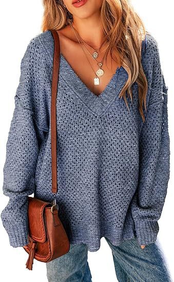 Women's V-neck Pullover Long-sleeved Street Top
