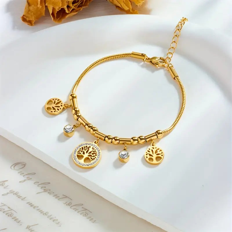 Armband Aus Edelstahl, 18 Karat vergoldet