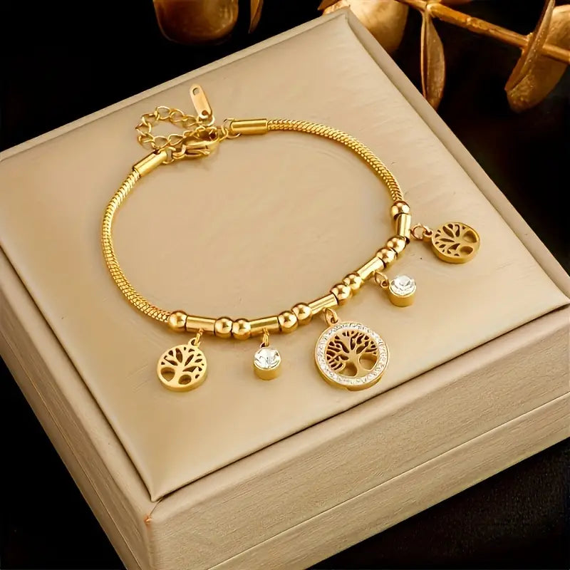 Armband Aus Edelstahl, 18 Karat vergoldet