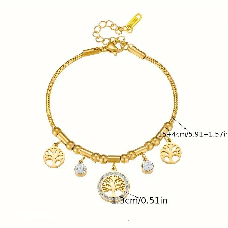 Armband Aus Edelstahl, 18 Karat vergoldet