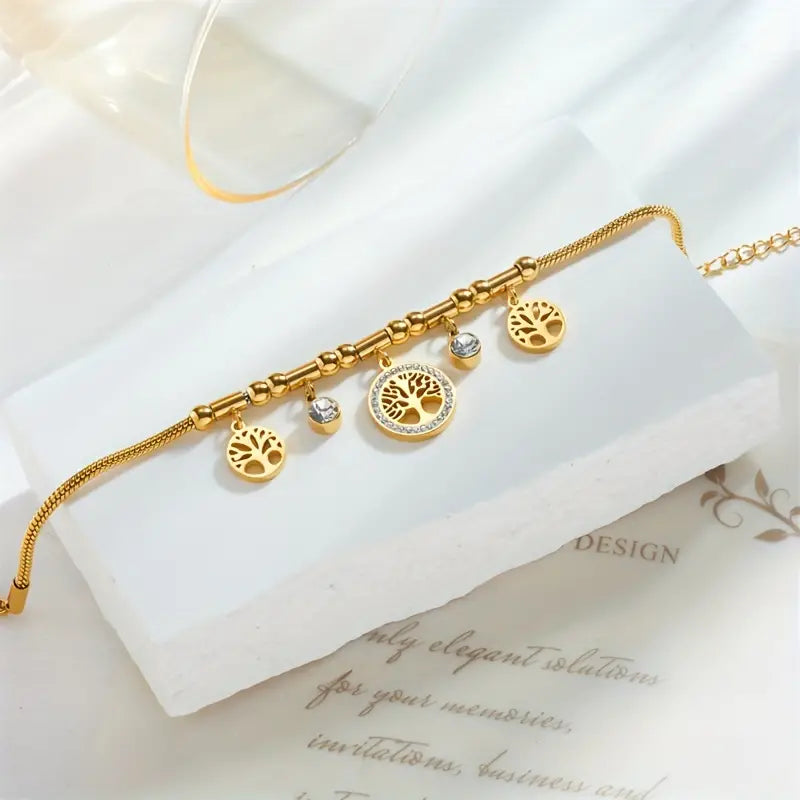 Armband Aus Edelstahl, 18 Karat vergoldet