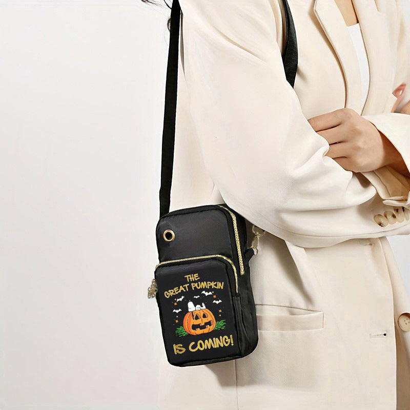 Halloween-Kürbis-Muster-Handy tasche Münz brieftasche niedliche Mini-Umhängetaschen für Kinder Frauen