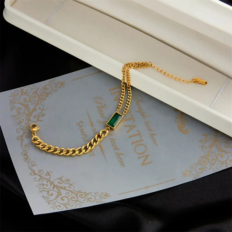 Armband Aus Edelstahl, 18 Karat vergoldet