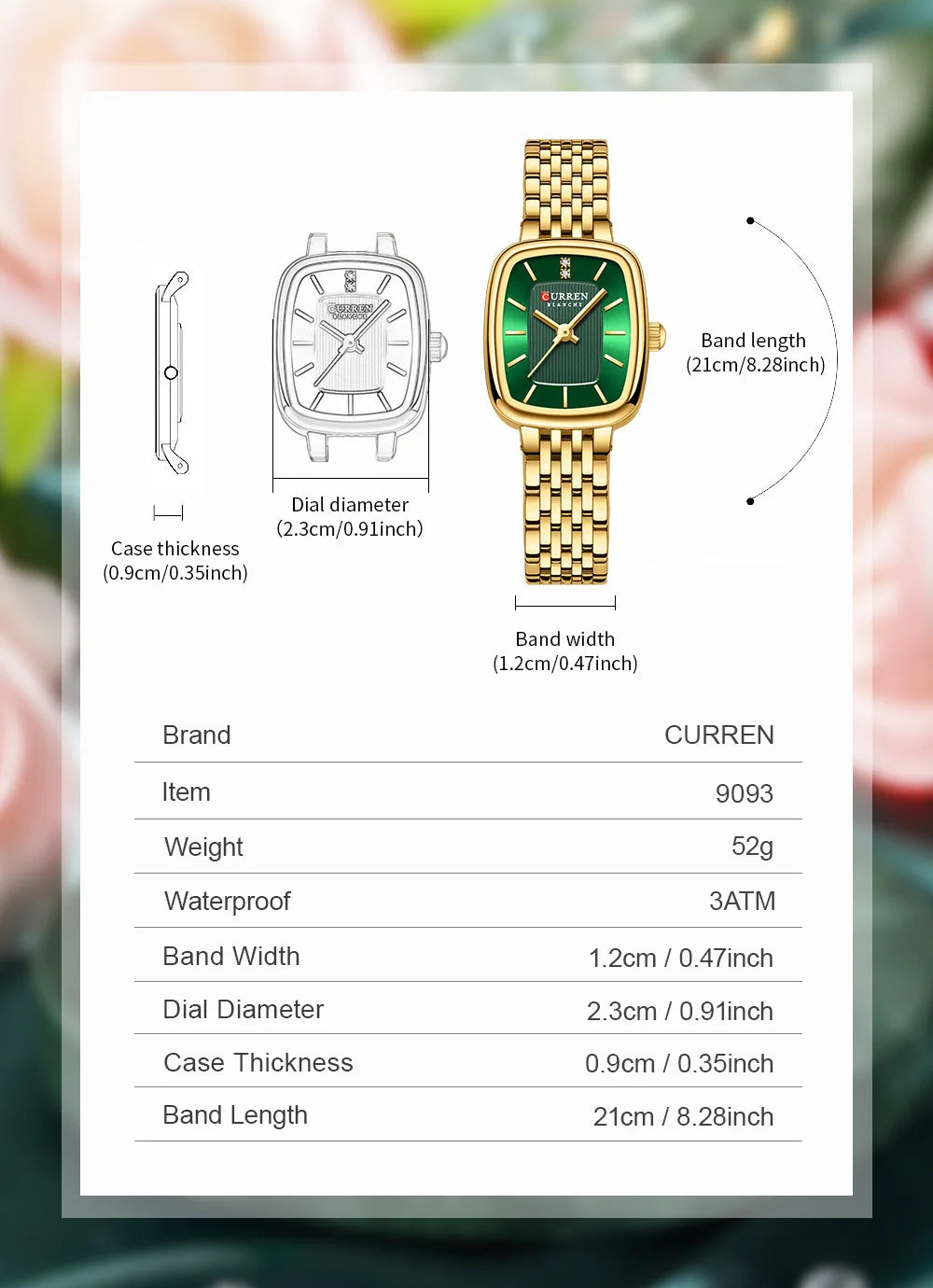 CURRN 9093 Damen Quarzuhr Mode Freizeit Diamant Einfache Gold Silber Stahl Streifen Armbanduhr für Damen Geschenkuhr