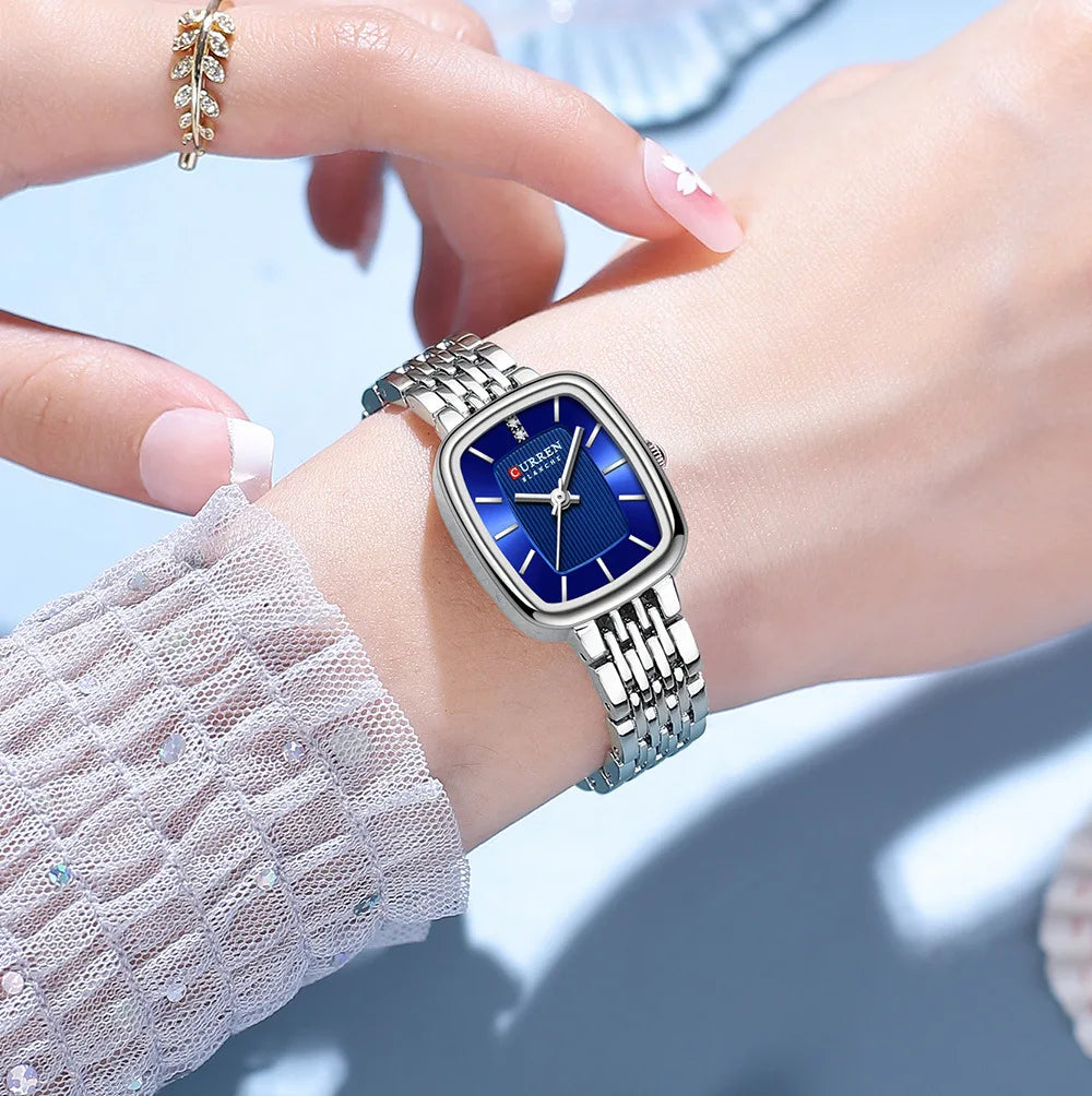 CURRN 9093 Damen Quarzuhr Mode Freizeit Diamant Einfache Gold Silber Stahl Streifen Armbanduhr für Damen Geschenkuhr