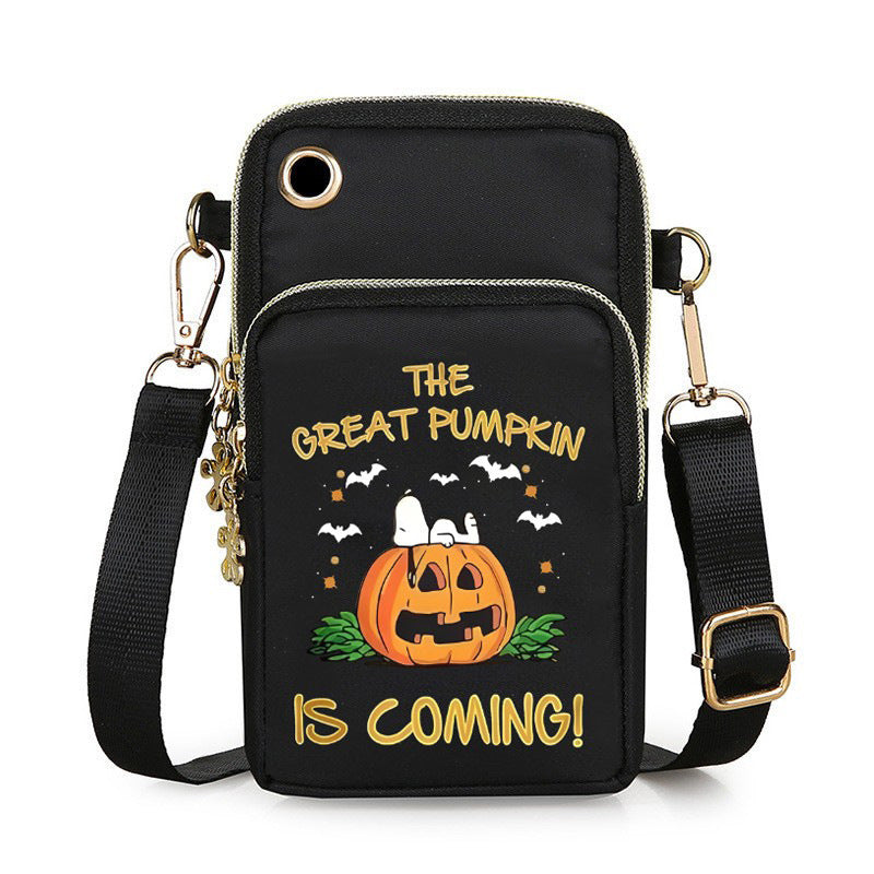 Halloween-Kürbis-Muster-Handy tasche Münz brieftasche niedliche Mini-Umhängetaschen für Kinder Frauen