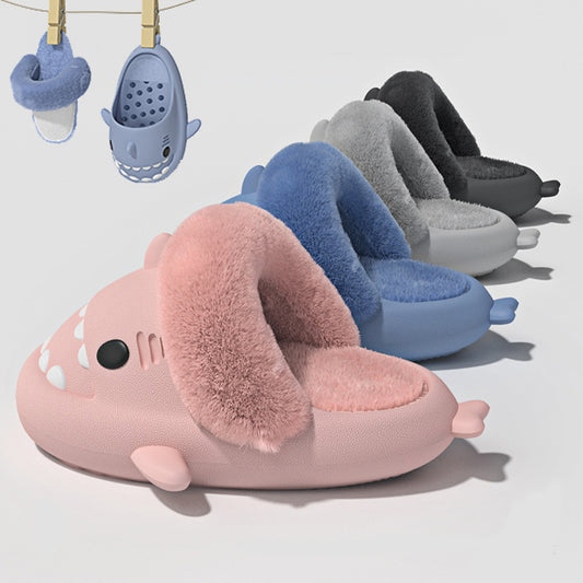 Hausschuhe Shark  Abnehmbare Warme Fuzzy Hausschuhe Schlafzimmer Haus Schuhe Frauen