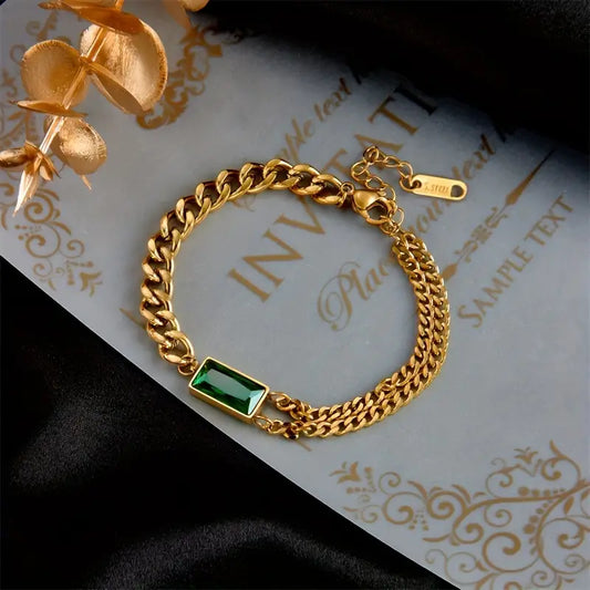 Armband Aus Edelstahl, 18 Karat vergoldet